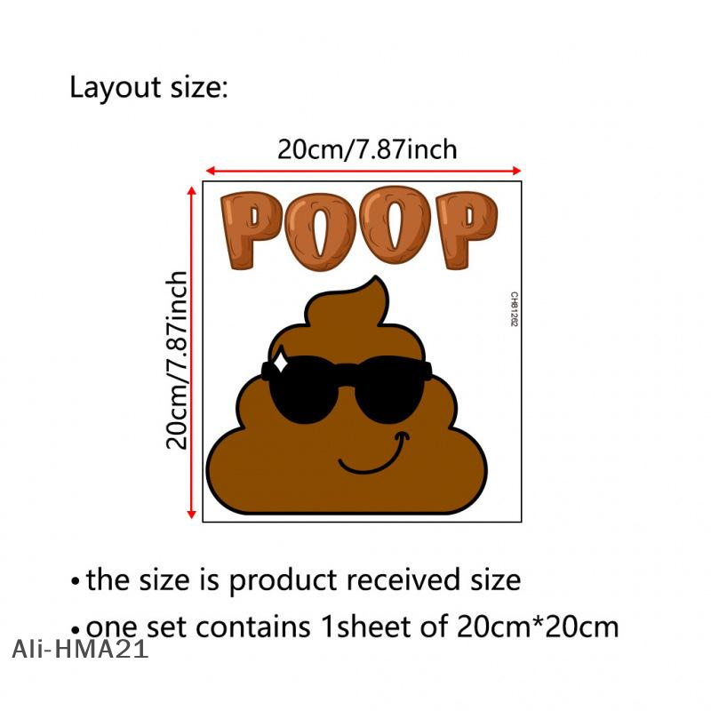 Jet Home Bathroom Accessories - 【H】Poop Divertente Creativo Wc Adesivo Impermeabile