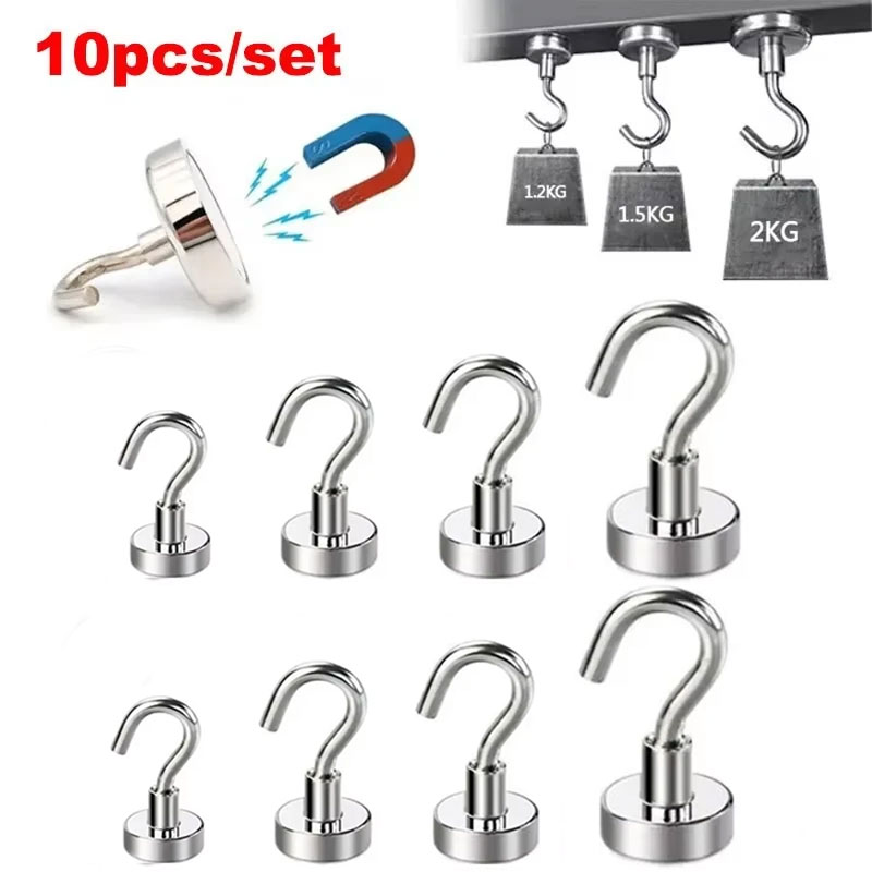 Home Bathroom Key - 10 pezzi ganci magnetici resistenti ganci