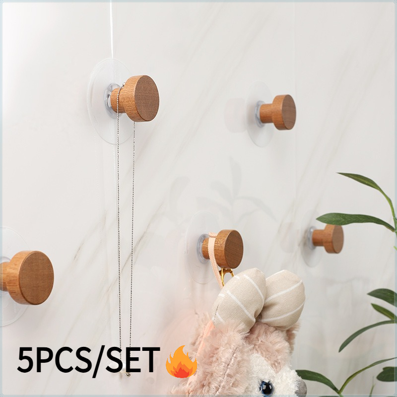Set di 5 Ganci Adesivi in Legn - Home Bathroom Key recensione e prezzo